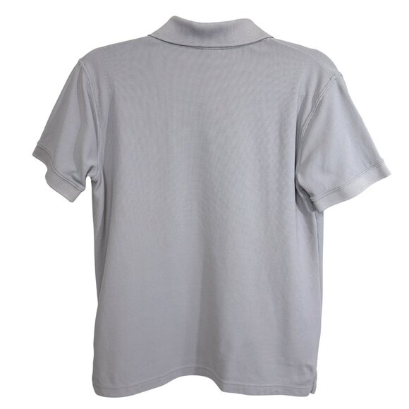 Helly Hansen Mens Polo Shirt Classic Fit Grey Yellow Logo Medium Lightweight - Picture 2 of 6